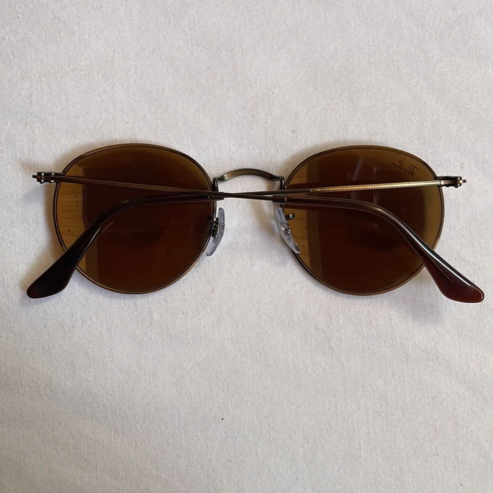 🆕 Ray Bans│Unisex Sunglasses Antique Gold Round Metal B-15 RB3447 50-21
